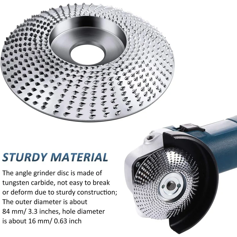 

Angle Grinder Disc Wood Disc Grinding Wheel Carving Abrasive Disc and Grinder Chain Disc with 2 Replacement Chain
