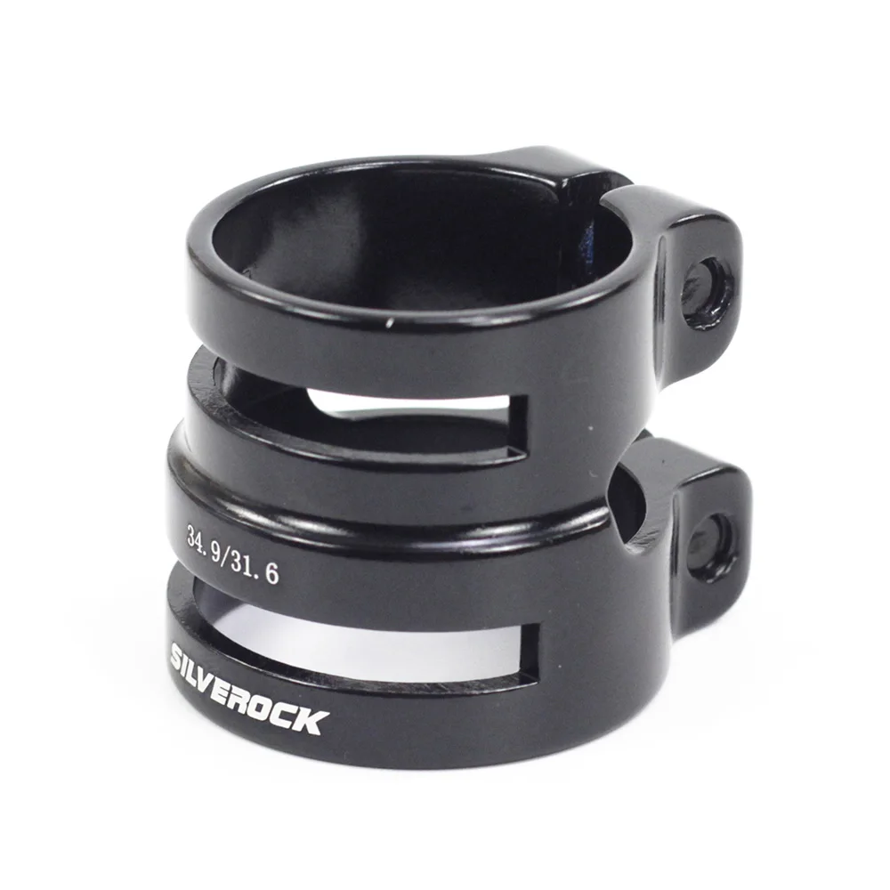 SILVEROCK алюминиевый двойной Подседельный штырь воротник зажим 27,2/31,8 мм 31,8/34,9 мм специально для шоссейного велосипеда MTB углеродная рама балансировочный велосипед - Цвет: up 31.6 down34.9mm