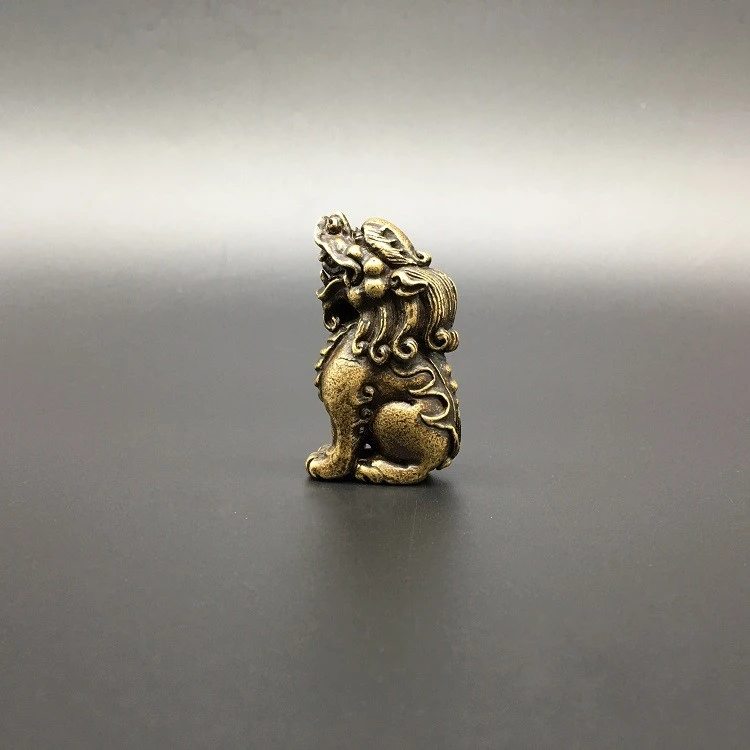 

Chinese Copper Carved Auspicious Beast Blessing Animal Bring Wealth Money Exquisite Small Statues