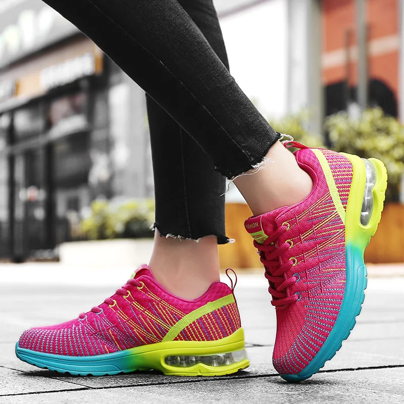 

Hot Sale Fashion Colorful Cheap Women Air Sneakers Weaving Breathable Women's Running Shoes Trainer Air Bounce Sport Shoes Woman
