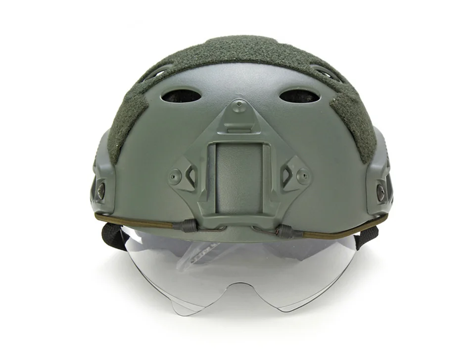 Шлем тактический со стеклянными крыльями и защитными очками цвет в