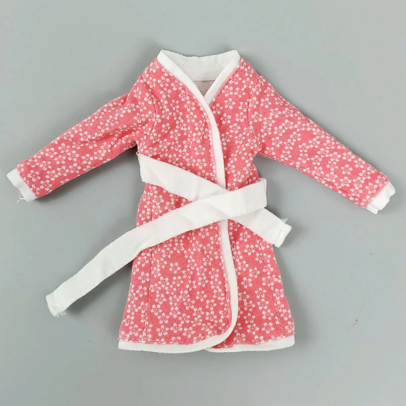

Fashion Flower Floral Pajama For Barbie Doll Bathroom Suit Winter Bathrobe Wear Sleeping Robe Clothes For Barbie Toys DIY 1/6