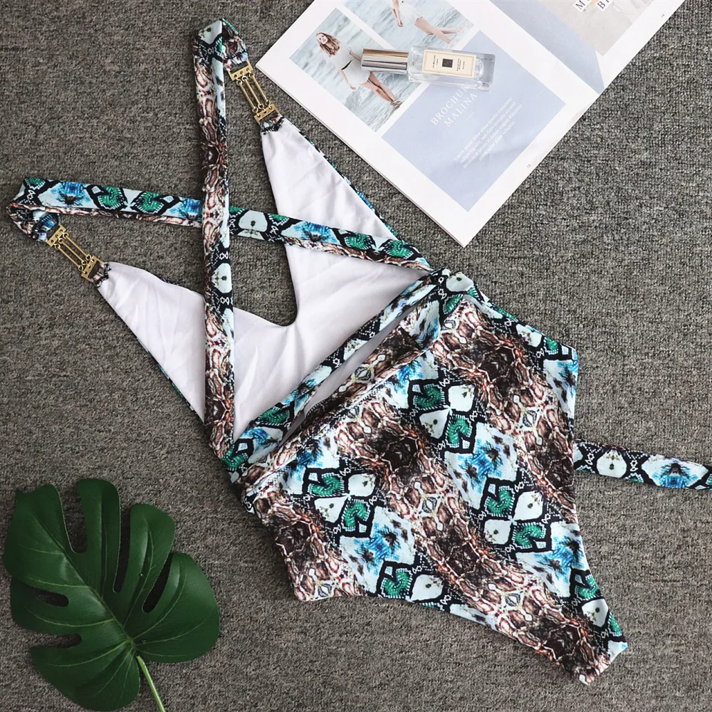 

Sexy Deep V Neck One Piece Swimsuit Biquini Solid Backless Beachwear Swimwear Bathing Swimming