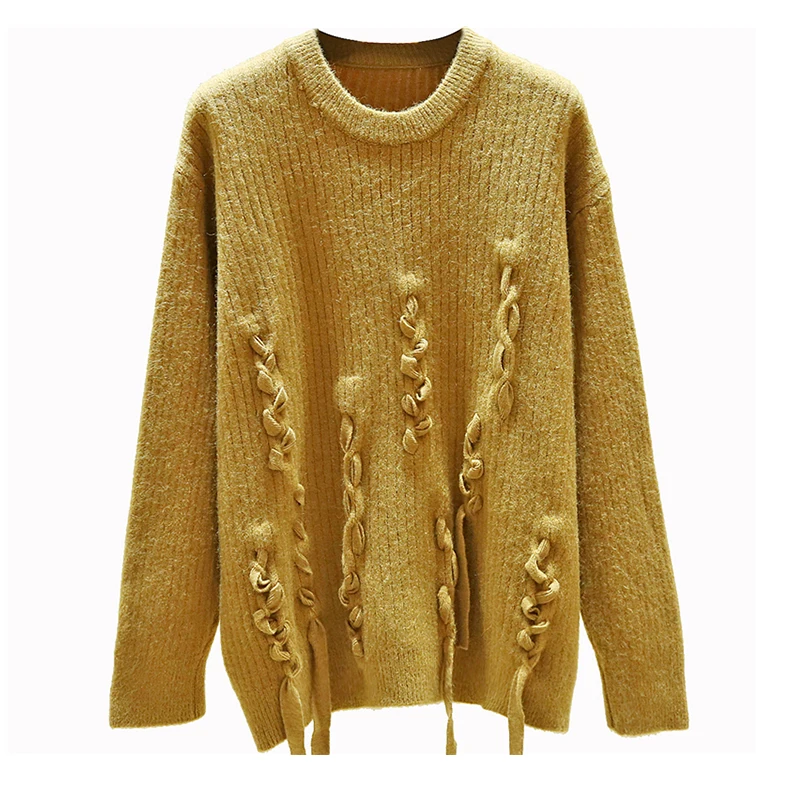 

Solid Color Thick Loose Oversized Plus Large Size Female Woman Blouses Winter Women'S Sweaters Clothing Latest 2020 Spring D0534