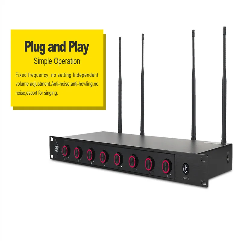 Профессиональная Беспроводная микрофонная система XTUGA 8 каналов УВЧ ручных