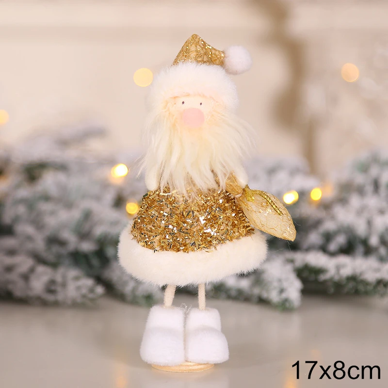 0140-Gold Santa Висячая кукла Ангел рождественские украшения для дома рождественские товары кулон Рождественский орнамент Navidad Kerst год - Цвет: 0140-Gold Santa