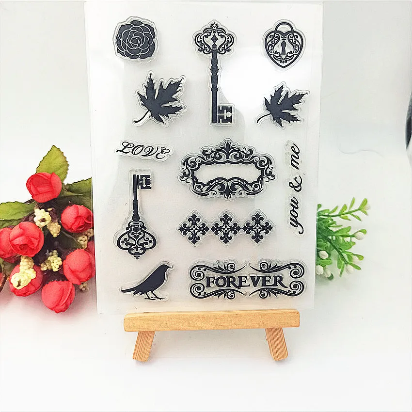 Прозрачные штампы с магическим ключом 11*16 см/Силиконовые пломбы роликовый штамп