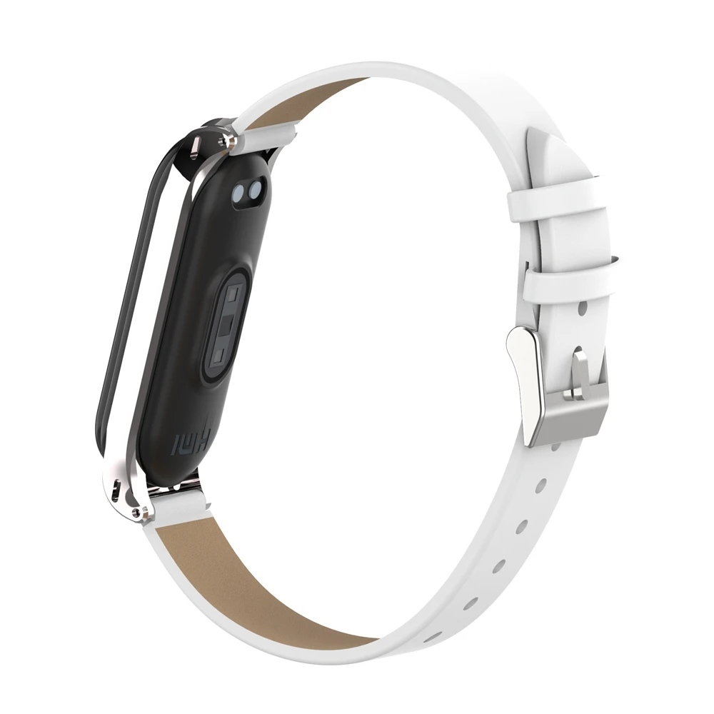 Кожаный ремешок для mi band 4, умный браслет, металлический чехол, PU ремешок для часов, для Xiaomi mi, ремешок, 3 замены, аксессуары для женщин и мужчин