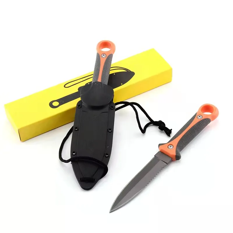 

Stainless Steel Outdoor Two-color Fishing Tool Camping Tool Bladed Leggings Tactical Knife