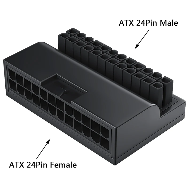 Адаптер питания для компьютера ATX 90 градусов 24 pin до материнская плата разъемы