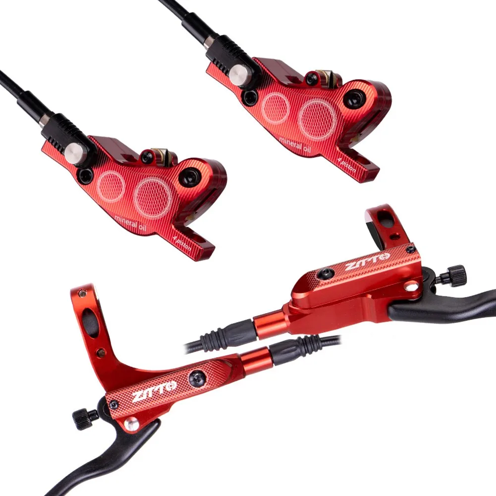 

1 Pair MTB Hydraulic Brakes Set For Bicycle Disc 4 Pushes Piston Mountain Bike High-end Four-piston Oil Brake Oil Disc