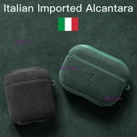 italian alcantara case for airpods pro luxury artificial leather airpod case for airpods 2 1 cases wireless charging