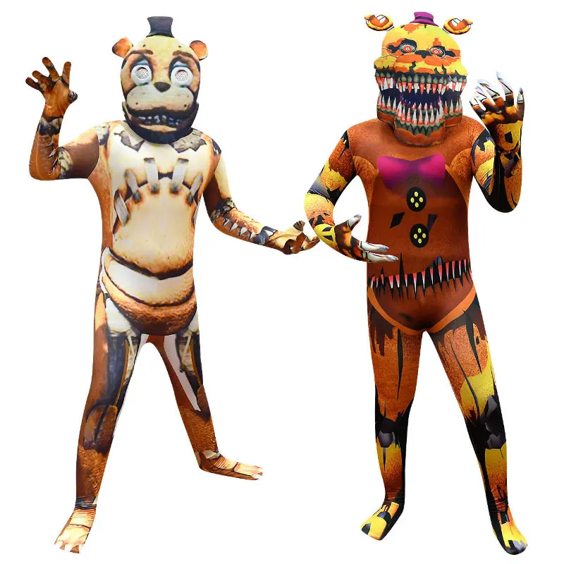 

Children's Halloween cartoon teddy bear cosplay costume Five Nights at Freddy's one-piece suit