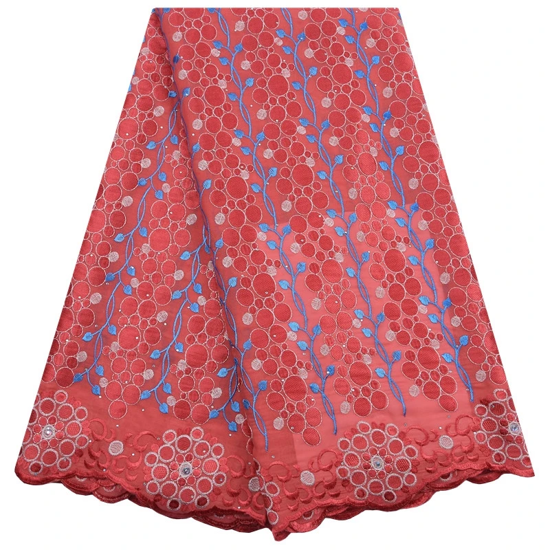 Нигерийская швейцарская хлопковая вуаль Kalume кружевная ткань коричневая