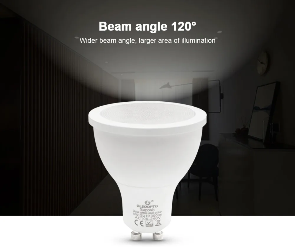 ZIGBEE умный дом светодиодный gu10 лампа RGB+ CCT изменение цвета 5 Вт умный Светодиодный прожектор AC100-240V светодиодный двойной белый свет работа с echo plus