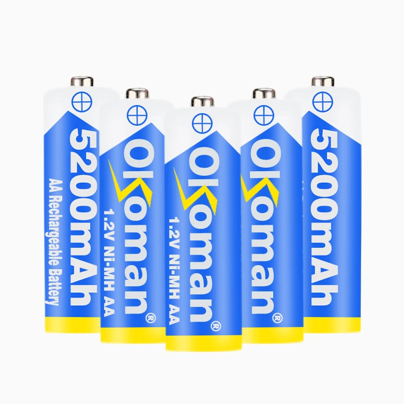 5200mAh 1 2 V Ni MH AA перезаряжаемая батарея белый 2A энергия для MP3 сотового RC