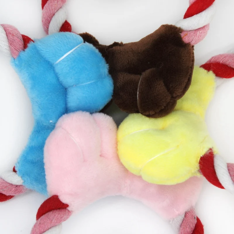 

Stuffed Animal With Cotton Rope For Dog Interactive Pet Chew Toy For Teeth Cleaning