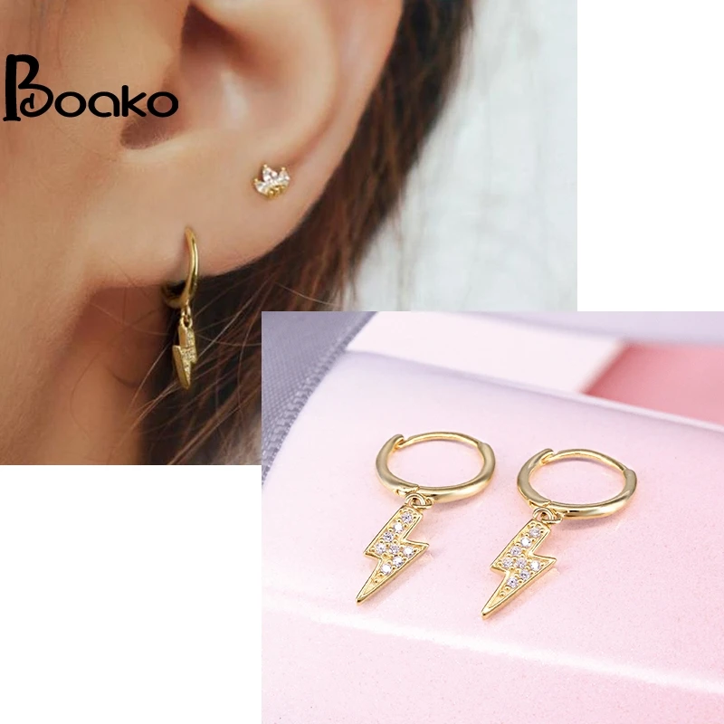 

BOAKO Pendientes Plata 925 Earrings For Women Ins Golden Bees Earrings Dangle Silver Jewelry Ear Piercing Fine Gift #Lh