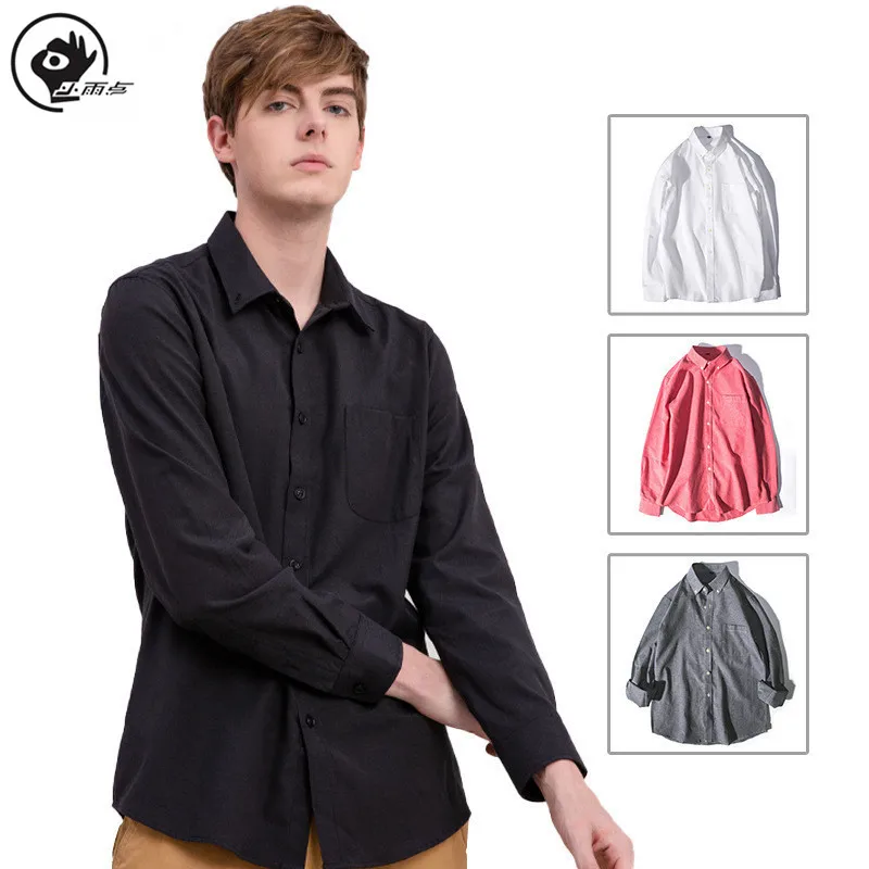 Рубашка мужская с длинными рукавами и капюшоном сорочка из ткани Оксфорд