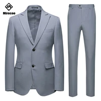 mirecoo blazers jacket man suit 2 button fashion casual slim fit wedding suit for men business suits pants set autumn spring