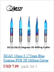 XCAN 10 шт. 3,175 мм хвостовик концевые фрезы CNC режущий Длина 15/17 мм/20 мм/22 мм Один Флейта Спираль Фрезы для контурной обработки одиночных каннелюр фреза