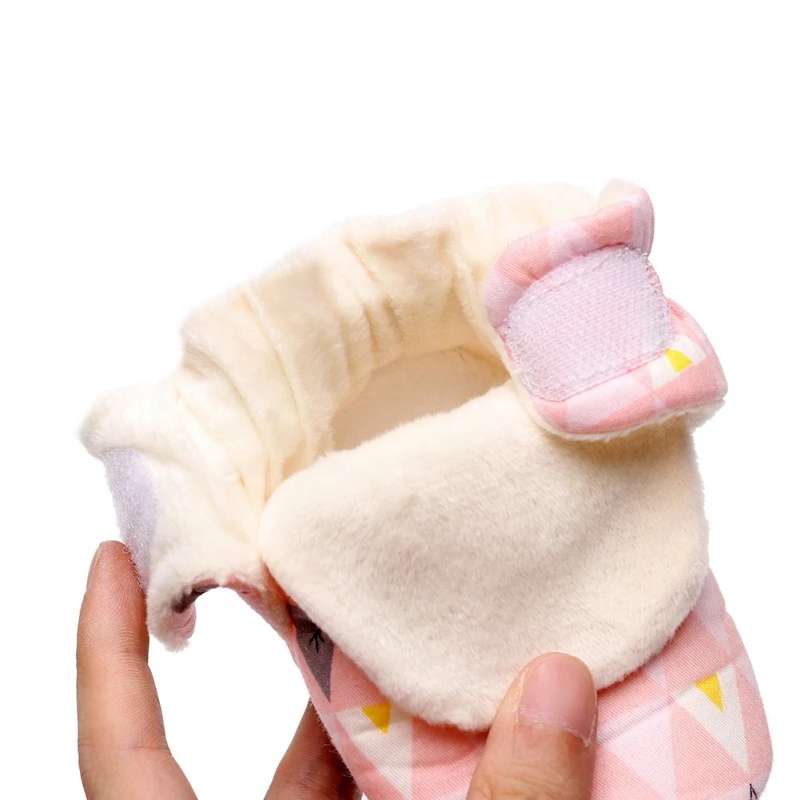 

Baby Cartoon Print Shoes Plus Velvet Warm Boots Infant Cotton Socks Shoes Soft Sole Toddler Shoe