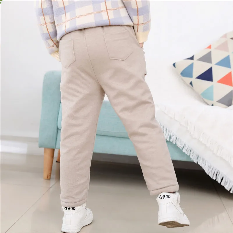 kids pants boys casual winter thick trousers for girls autumn pant fleece lined warm long 3 5 7 9 years |