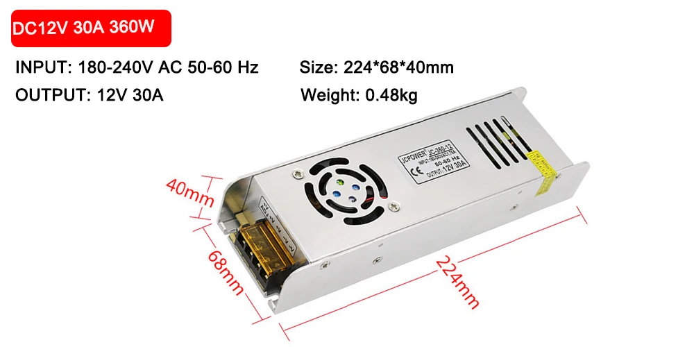 DC 12V Ультра тонкий светодиодный Питание трансформаторы систем освещения 60W 120W 180W 240W AC180-240V 5A/10A/15A/20A/30A драйвер для Светодиодный полоски