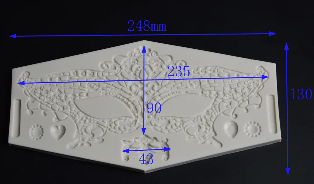 Маска для выпускного вечера искусственная помадка кружевная форма шоколада