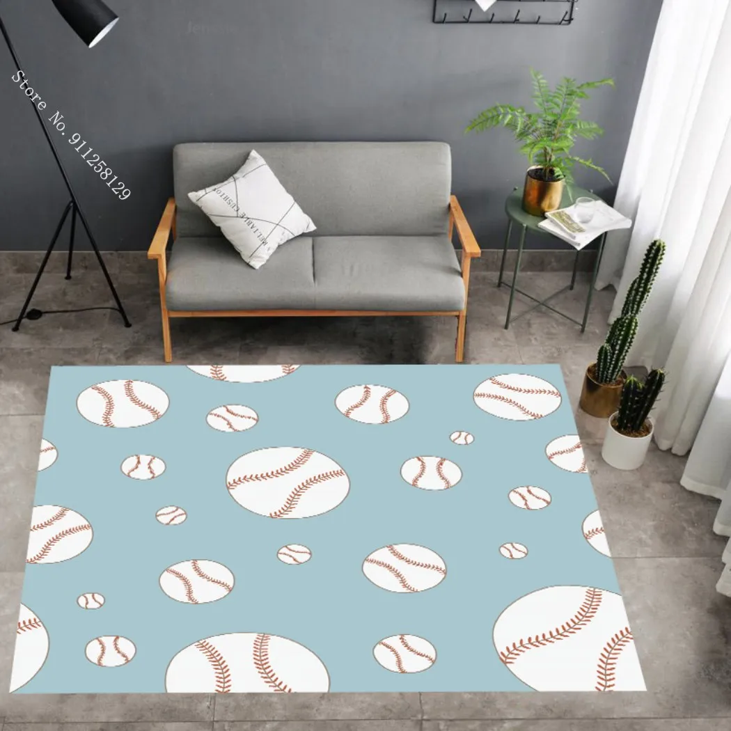 

Baseball Carpet Funny Sport Baby Play Mat 3D Print For Living Room Rug Entrance Outdoor Rug Kitchen Doorway Floor Carpet Decor