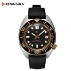 Retangula Rdunae черепаха Diver 6105-8000 Для мужчин часы Нержавеющаясталь автоматический NH35 каучуковый ремешок сапфир алюминиевая рамка