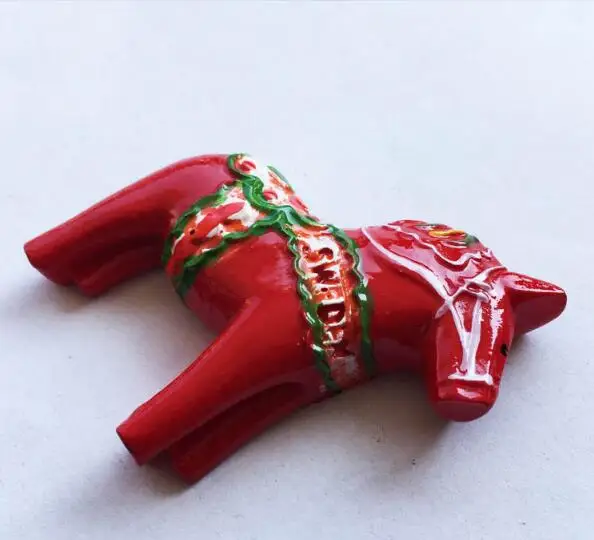 Полимерный 3D магнит на холодильник со шведской лошадью туристические сувениры