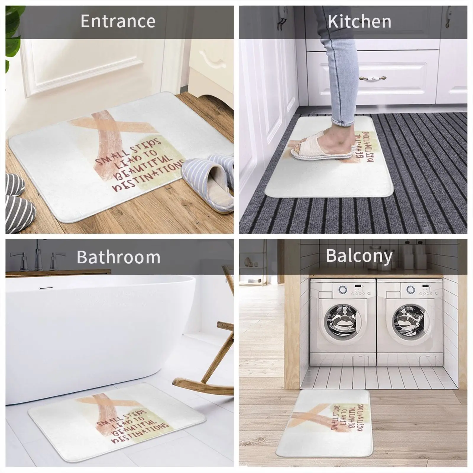 Небольшие шаги приведут к красивым направлениям коврик для входной двери ванной