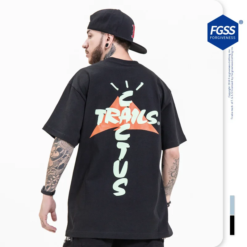 Футболка размера оверсайз с рисунком Трэвиса Скотта кактуса Джека в стиле Хай