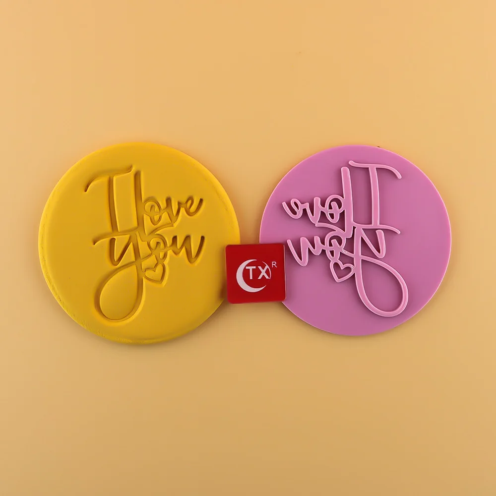 Fondant Cake Happy Birthday Baby Shower I Love You Letter Embosser Stamp Mold Round Acrylic Cookie Cutter Sugarcraft Baking Tool | Дом и сад