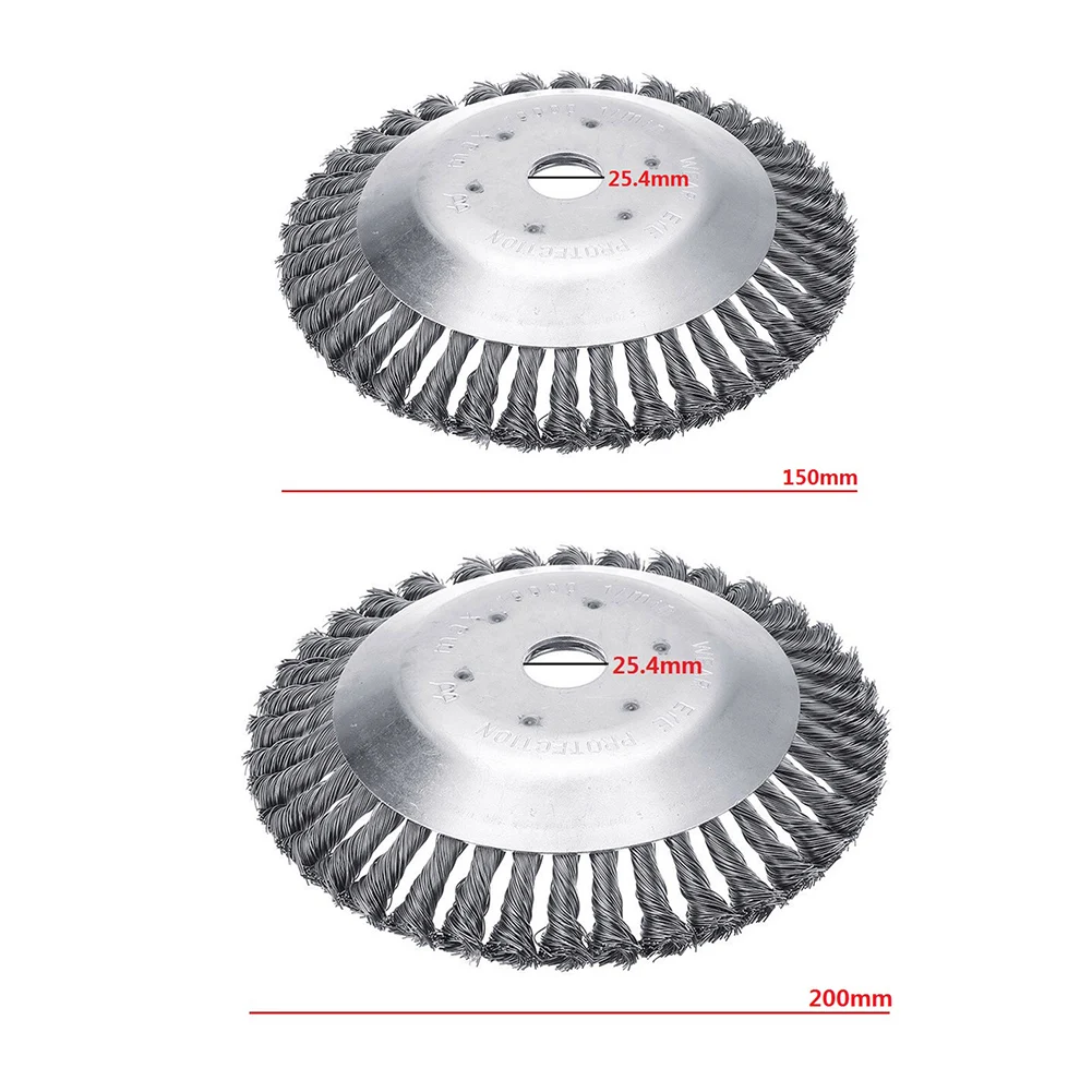 

Steel Wire Wheel Disc Garden Weed Twist Knot Brush Lawn Mower Grass Eater Trimmer Head Weeding Cutter Tools 6/8 inch