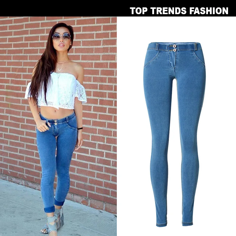 

Популярные персиковые брюки для фитнеса, растягивающиеся и удобные джинсовые брюки с низкой посадкой, A390