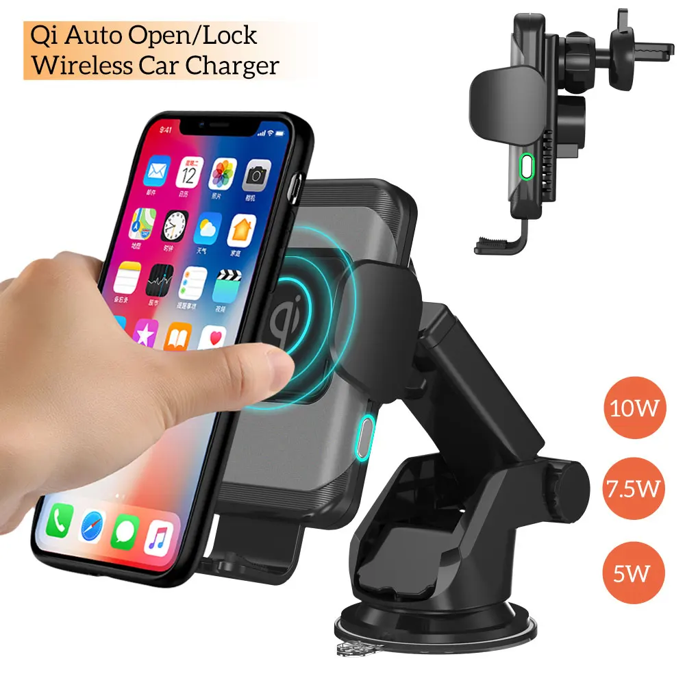 10 Вт Qi Беспроводное Автомобильное зарядное устройство автоматическое
