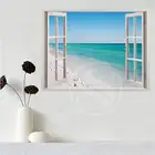 Тканевый постер на заказ, красивый пляж, море, наружные окна, Постер, тканевый настенный постер, печатный фотография, 55x135 см