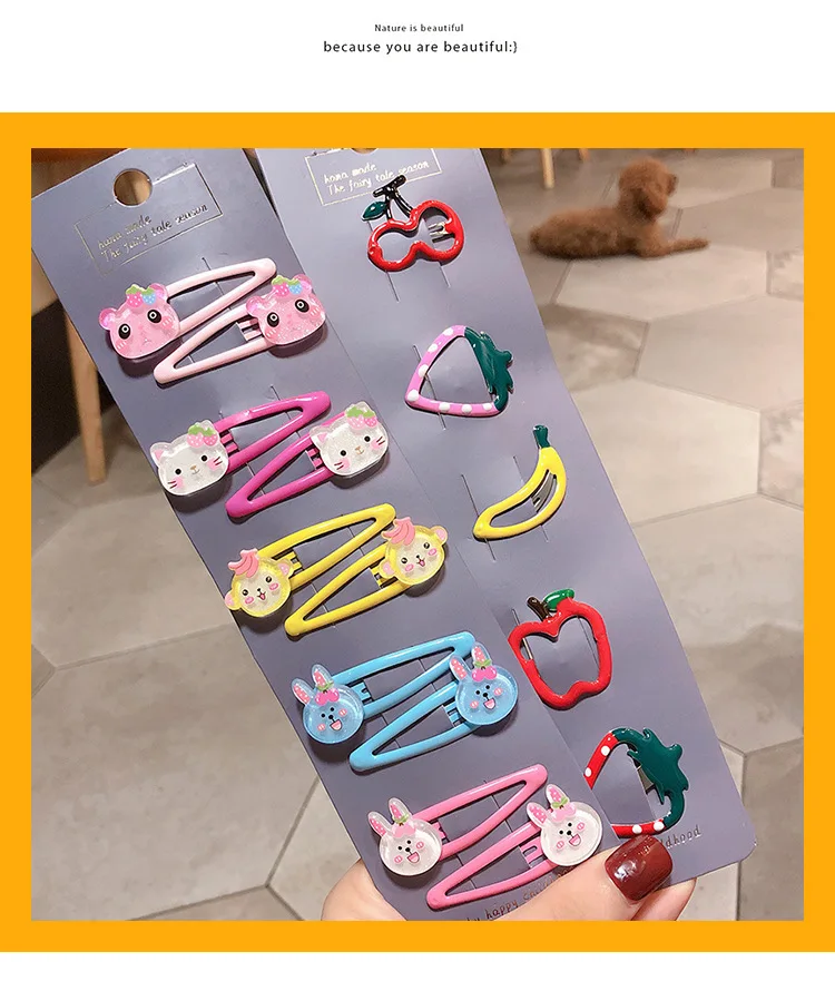 5/10/15 шт./компл. блестящие красочные зажимы для волос принцессы с фруктами и