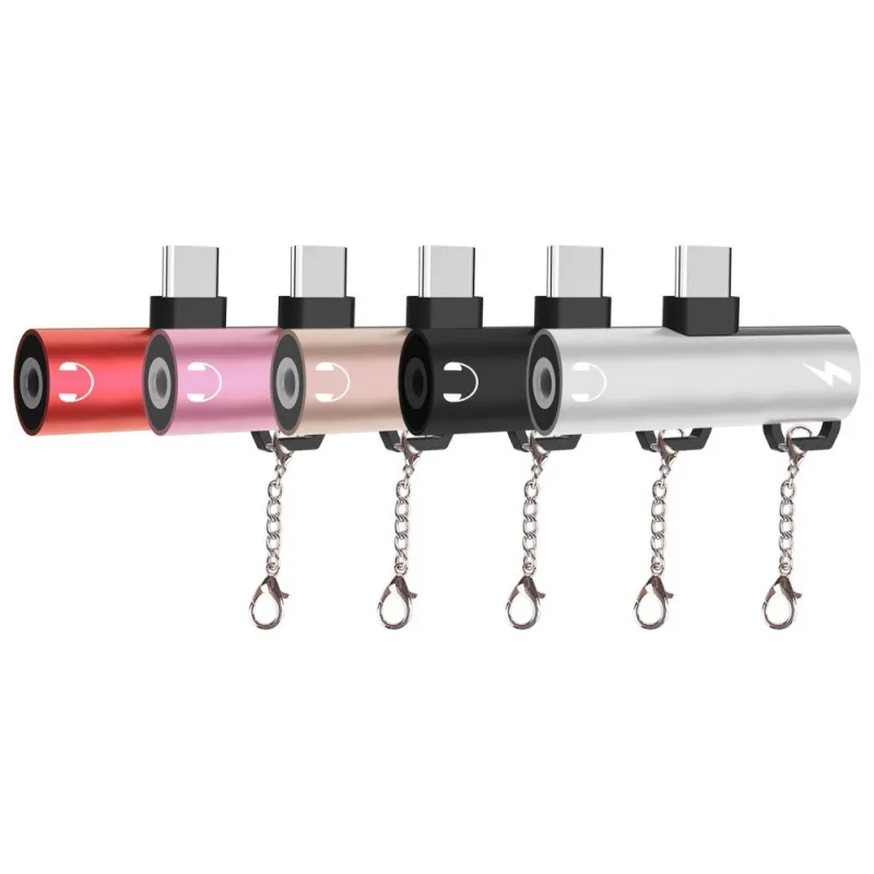 NEW 2 in 1 Type-C to 3.5mm Audio Adapter + Charging Cable Connector Converter for Xiaomi Huawei SamSung Iphone Classic Color | Электроника