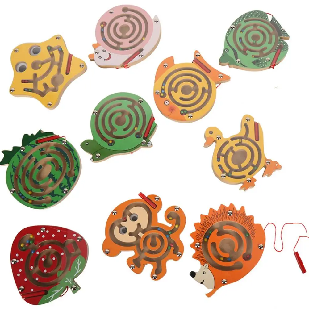 

Mini Fish Duck Animal Shape Magnetic Roll-on Labyrinth Maze Children Puzzle Toy Maze kids gift birthday Children Educational Toy