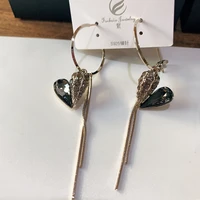 2021 new love tassel earrings for women micro inlaid crystal zircon light luxury exquisite hanging earrings wedding jewelry