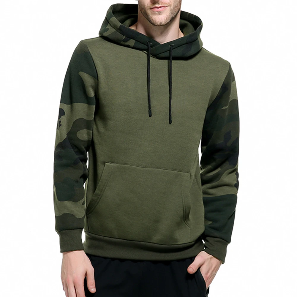 Мужские осень зима повседневные толстовки размера плюс в стиле милитари