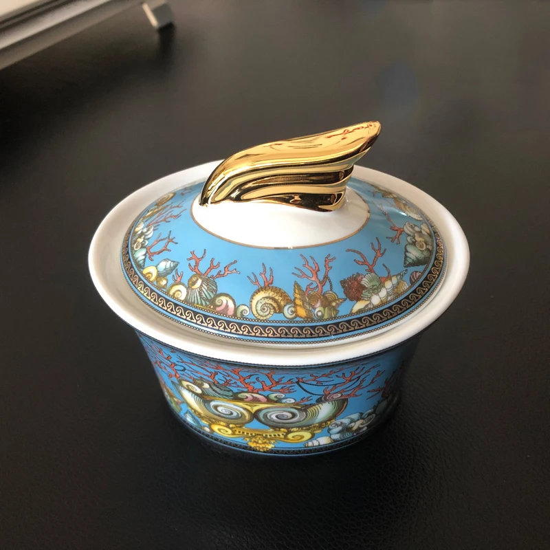 

Conch Bone China Cup With Saucer Sea World Teapot Porcelain Milk Jar Sugar Pot Europe Home Decor Kitchen Tableware Luxury Gifts