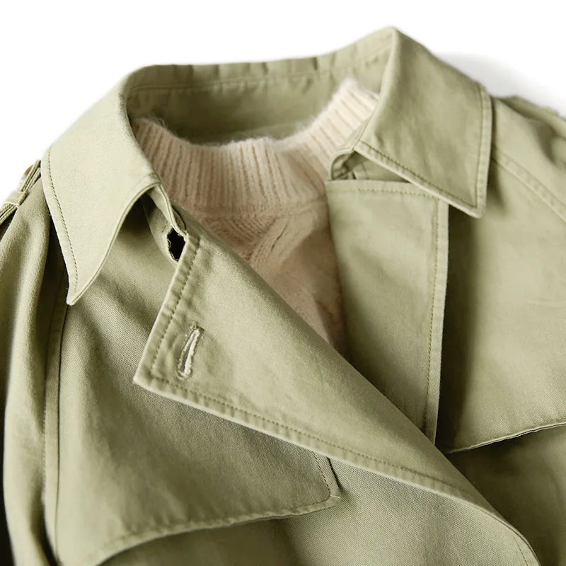 Весенняя японская ветровка женская одежда средней длины для работы пальто