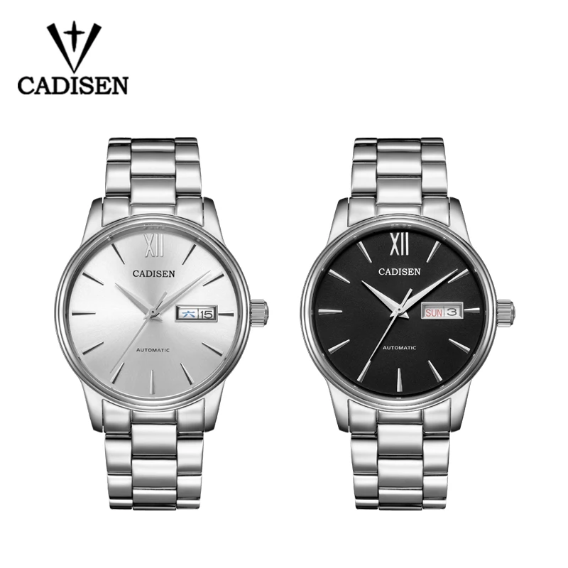 

CADISEN 1032 Men's Mechanical Watch Simple Luxury Business Sapphire Glass 50M Waterproof Male Stainless Steel Wristwatch Clock