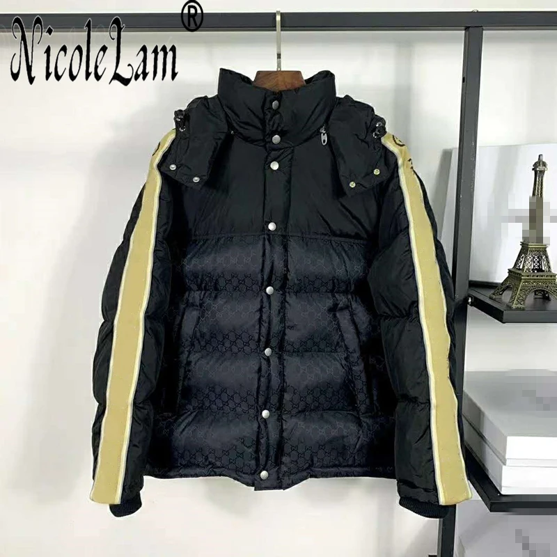

2021 winter new women's down jacket thickened warm men's and women's 90 down cold proof jacket embroidered loose jacket trend g