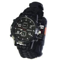 survival watch men sports watches outdoor tactical rope multifunction camping edc survival bracelet safety equipment tools watch