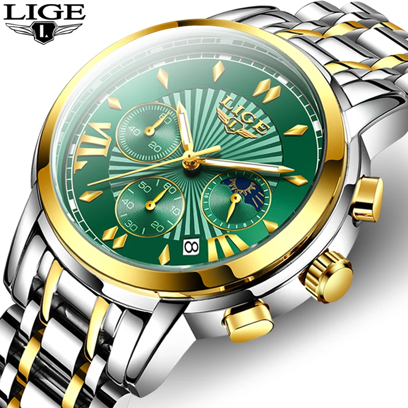 

Relojes Hombre 2020 LIGE New Watches Men Luxury Brand Chronograph Male Sport Watches Waterproof Stainless Steel Quartz Men Watch